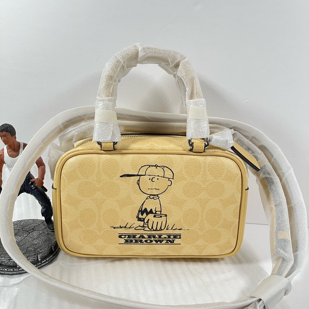 Nwt Coach X Peanuts Satchel Crossbody Bag With Charlie Brown